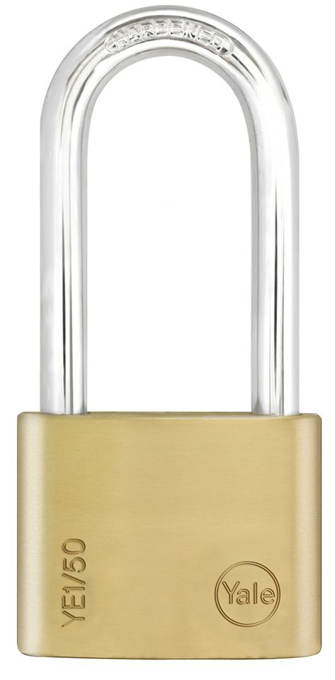 YE1 50 Yale Essential Series Indoor Brass Extra Long Shackle Padlock