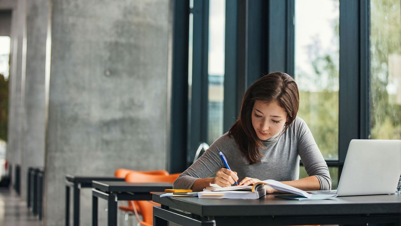 A woman writing