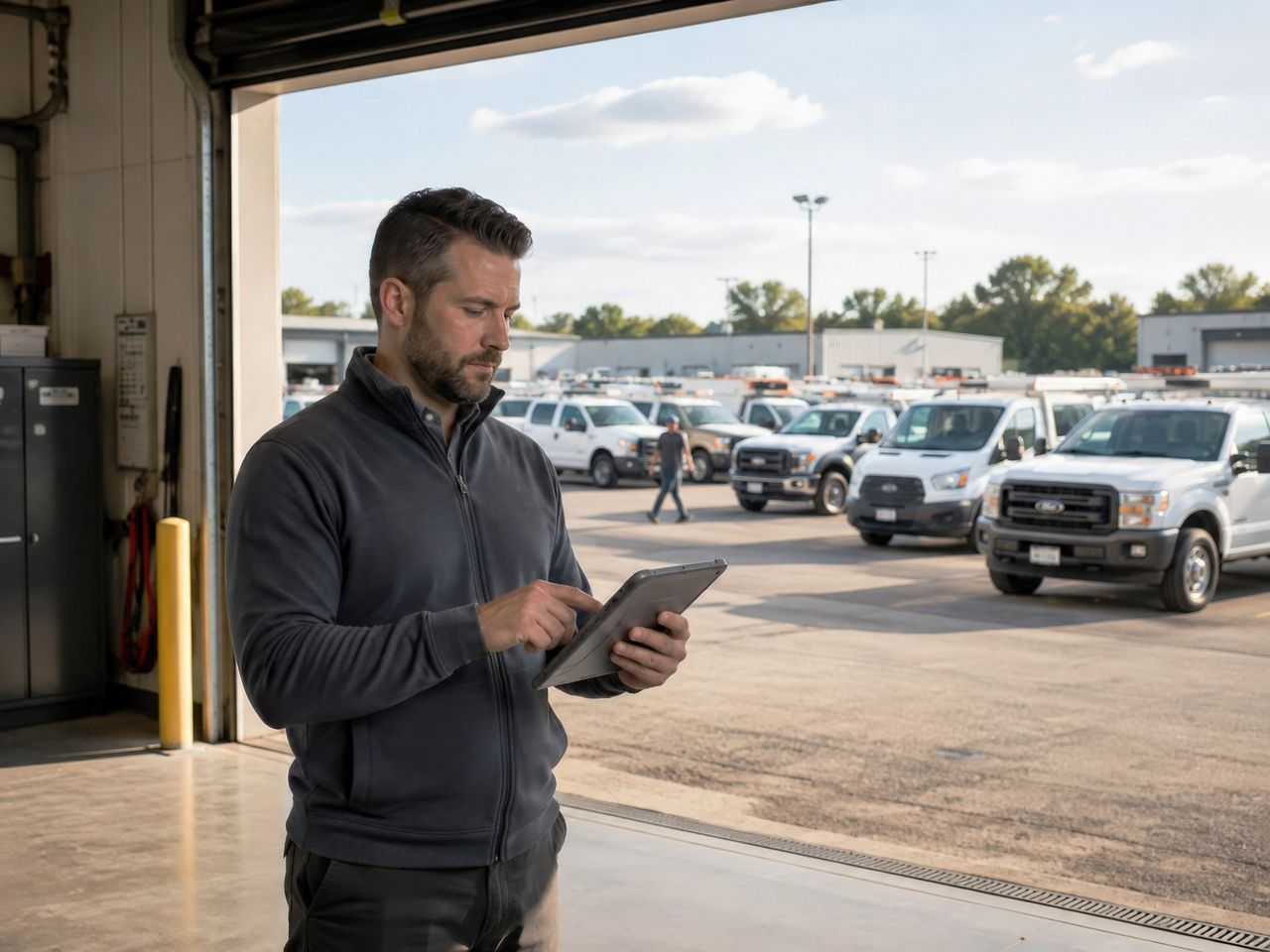 Fleet manager using a tablet