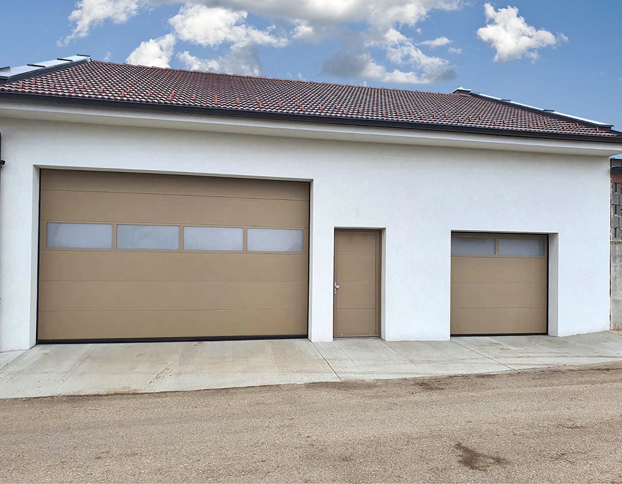  Normstahl Smart XL garageport i hvid aluminium stil glat