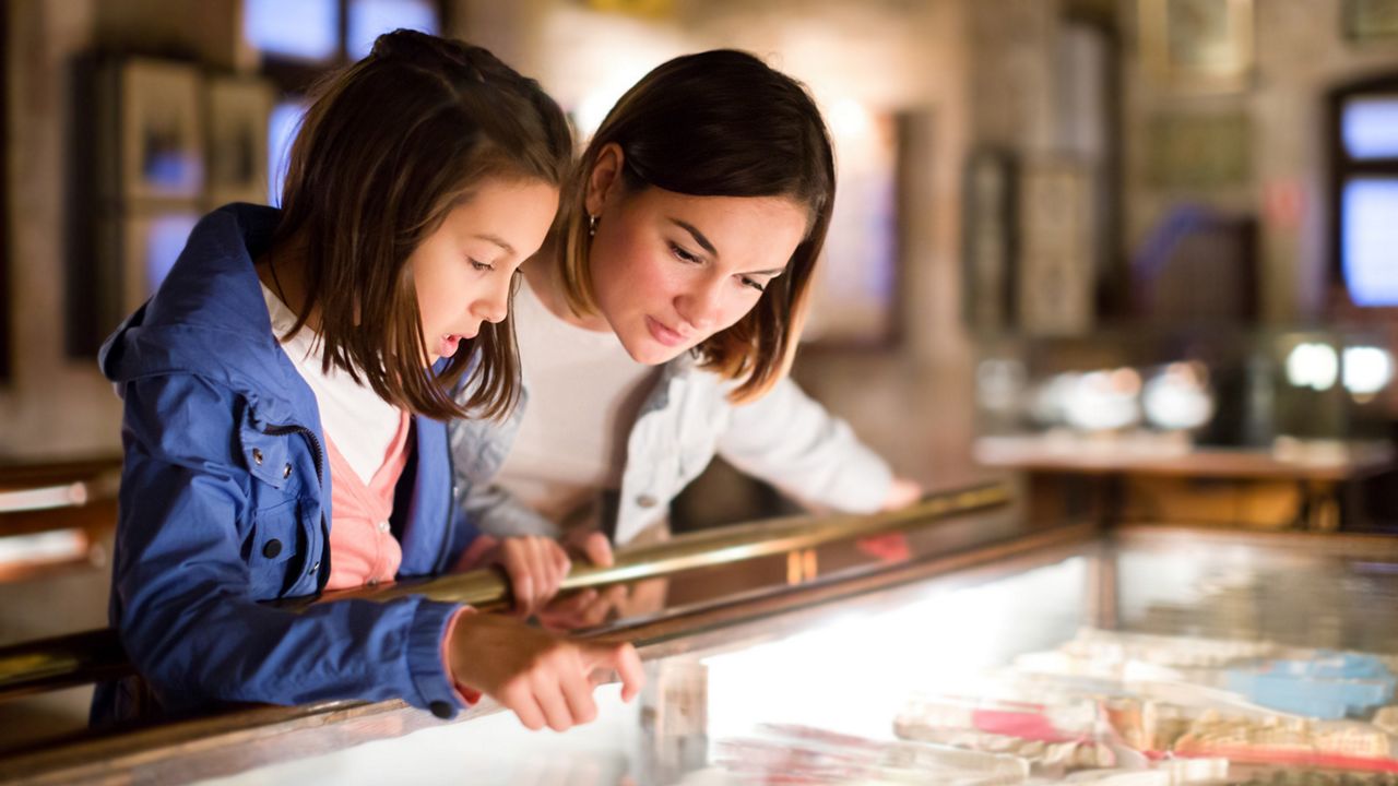 Two people in the museum