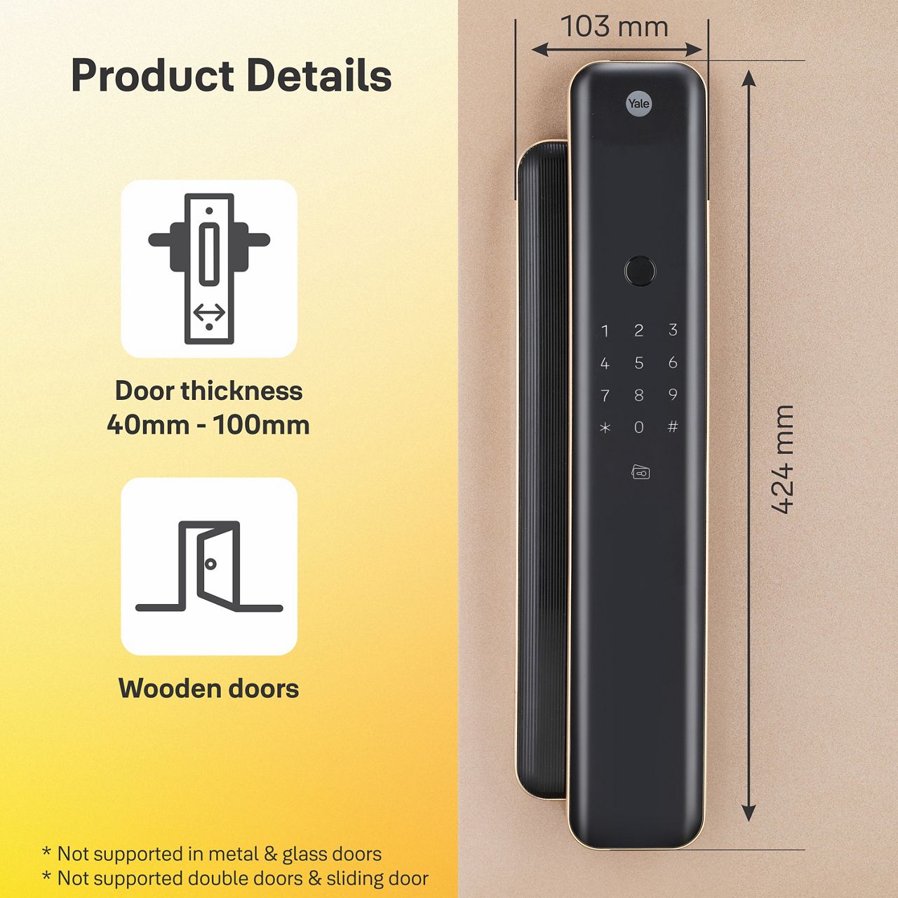 Yale Luna Pro is a cutting-edge smart lock that revolutionizes entrance security. Embracing an exclusive off-centred design, this lock ensures maximum safety while eliminating any risk of finger-pinching incidents.