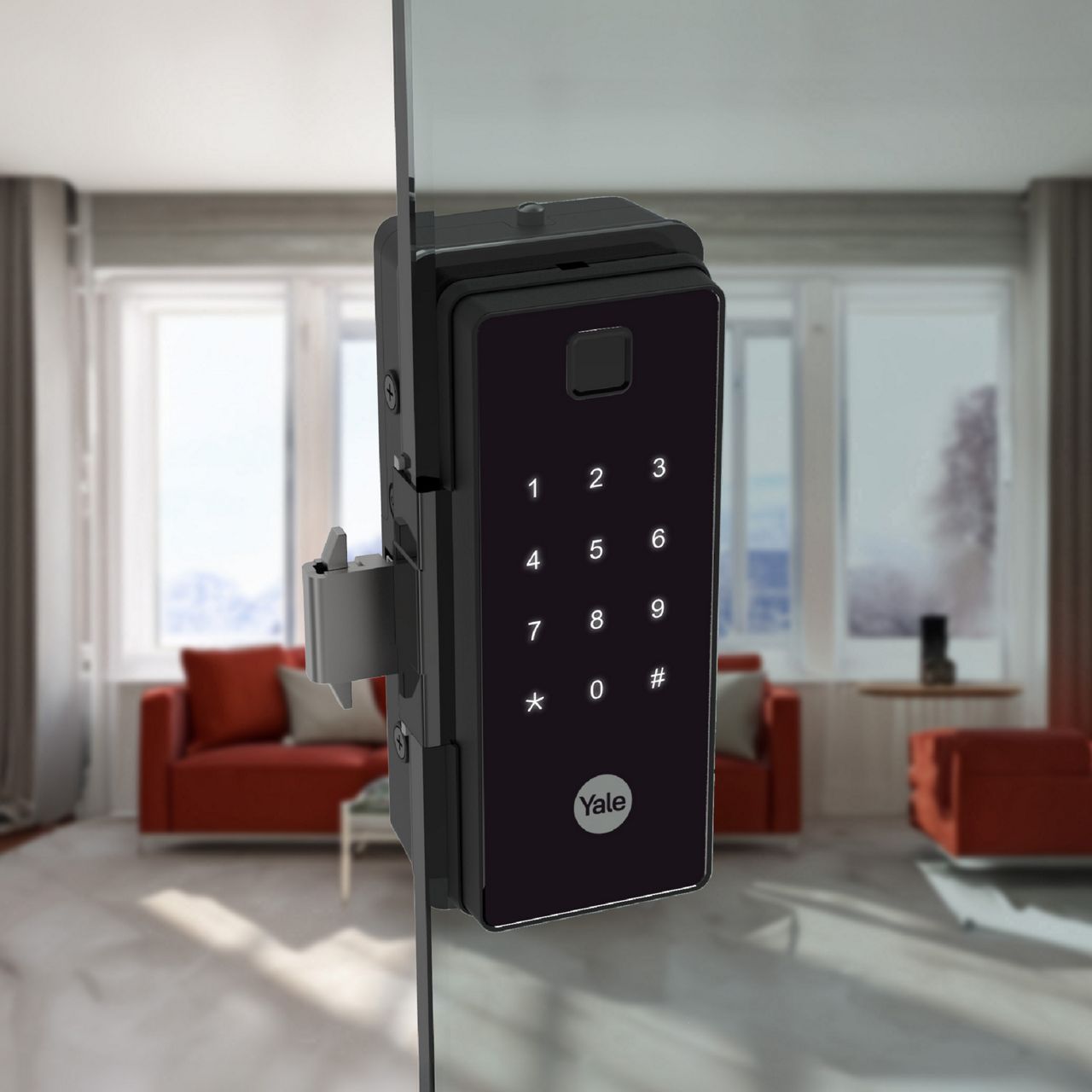 Image: Yale Reflecta glass door lock with multiple access modes