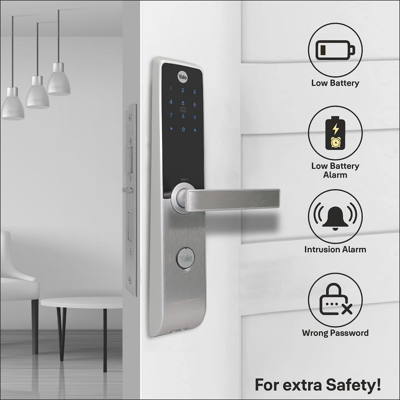 Image: It’s natural for a home to have multiple guests coming together under the same roof. Hence, the YDM3115A smart lock lets you enter home without needing to remember PIN codes simply because you can use RFID key tags for easy door access. 