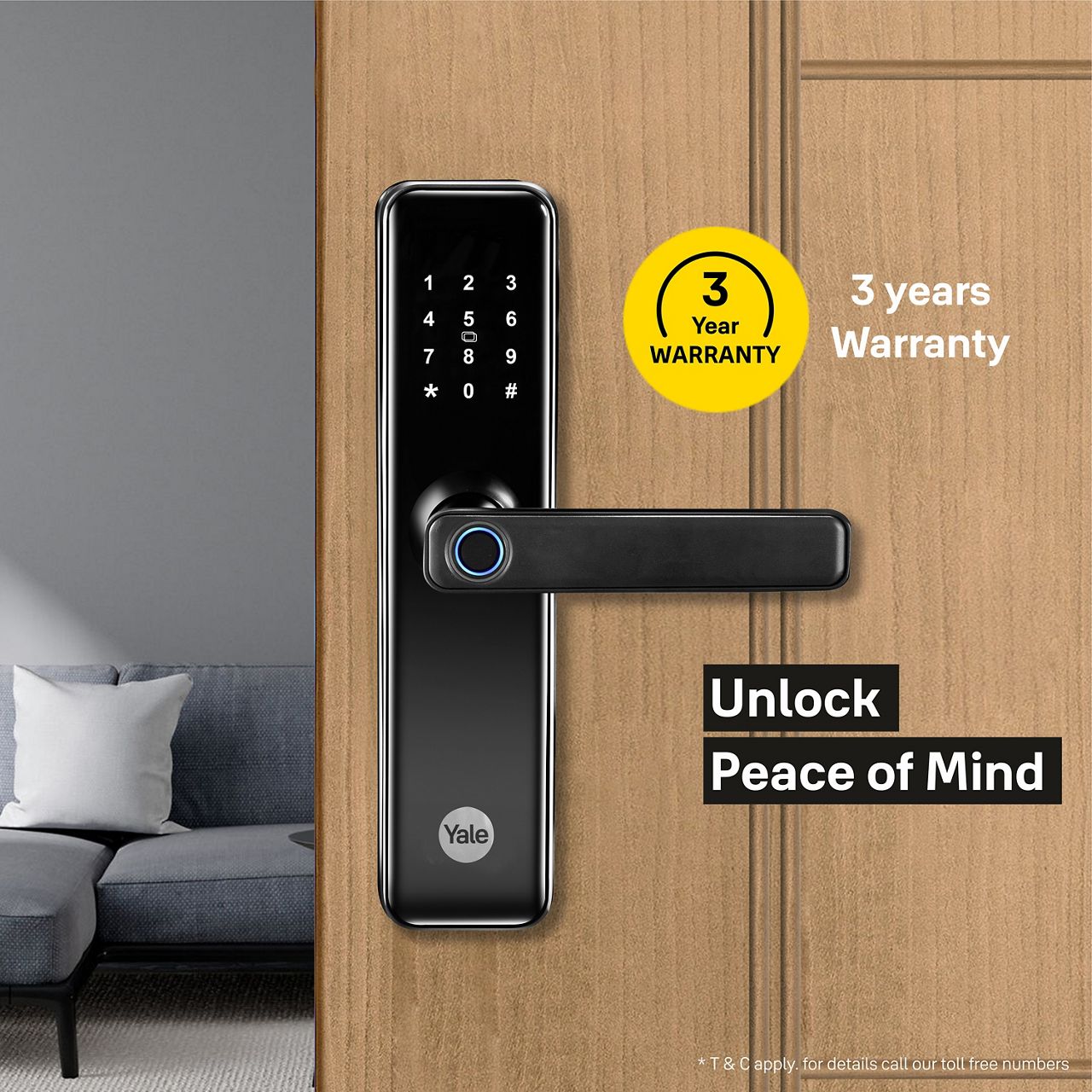 The Yale YDME50 NxT smart lock is a smart and extremely convenient solutions for your home. You can have all the various access option to enter your home either via our new biometric fingerprint scan, personalized PIN code.