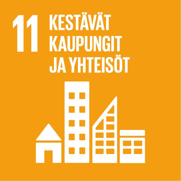 Kestävän kehityksen tavoitteen 11 tunnus 