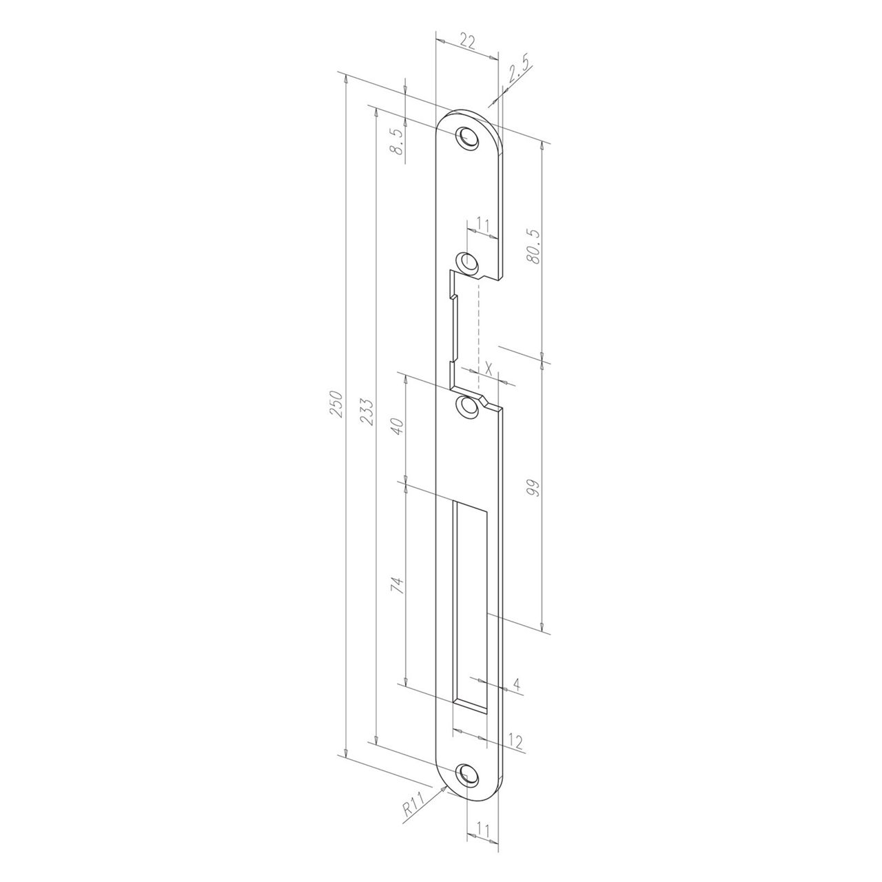 Image: Frontale 171 disegno con quote