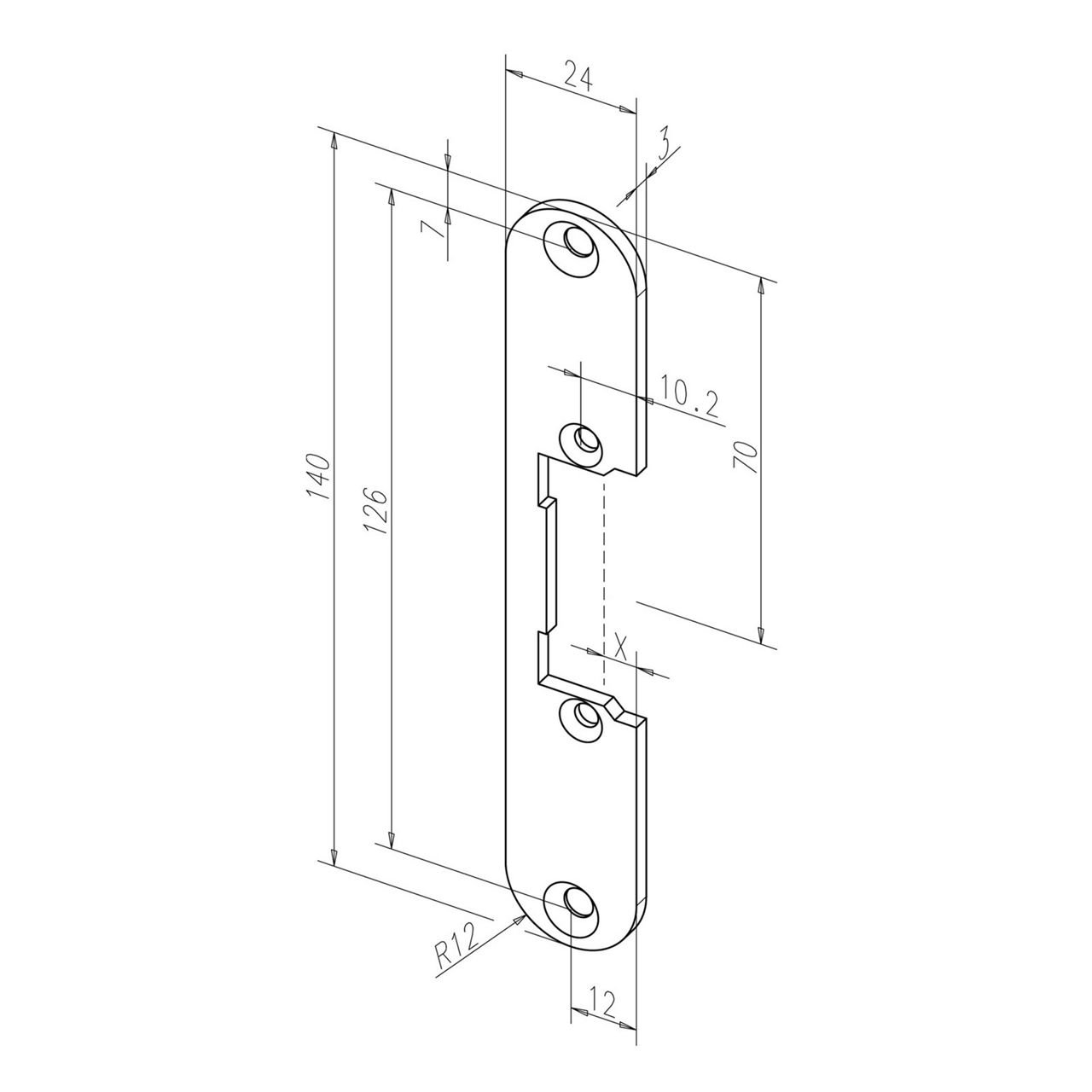 Frontale 173 disegno con quote