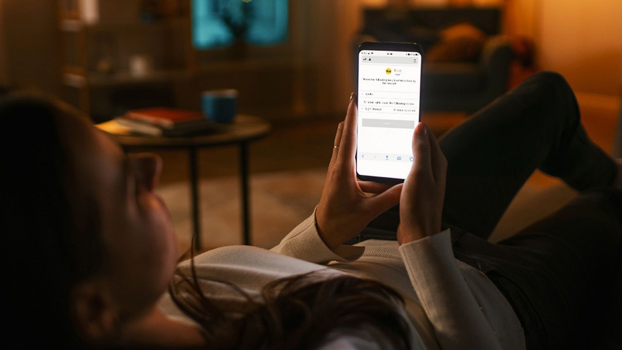 Girl looking at her phone. 