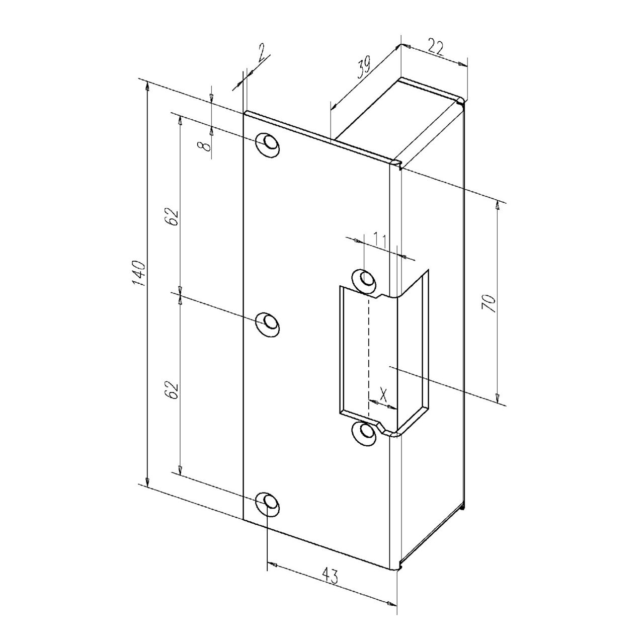 Image: Frontale 198 disegno con quote