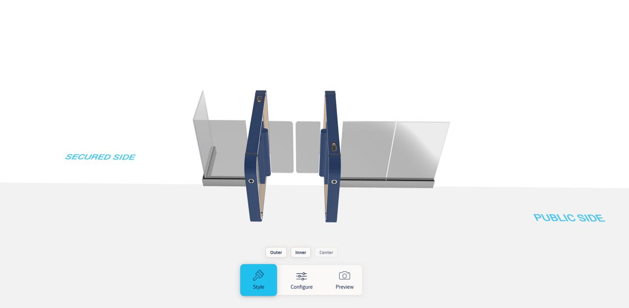 configure the glass barriers