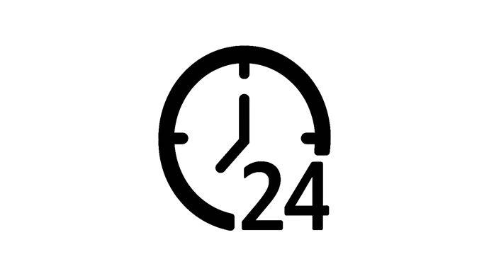 Billede af et ur med tallet 24