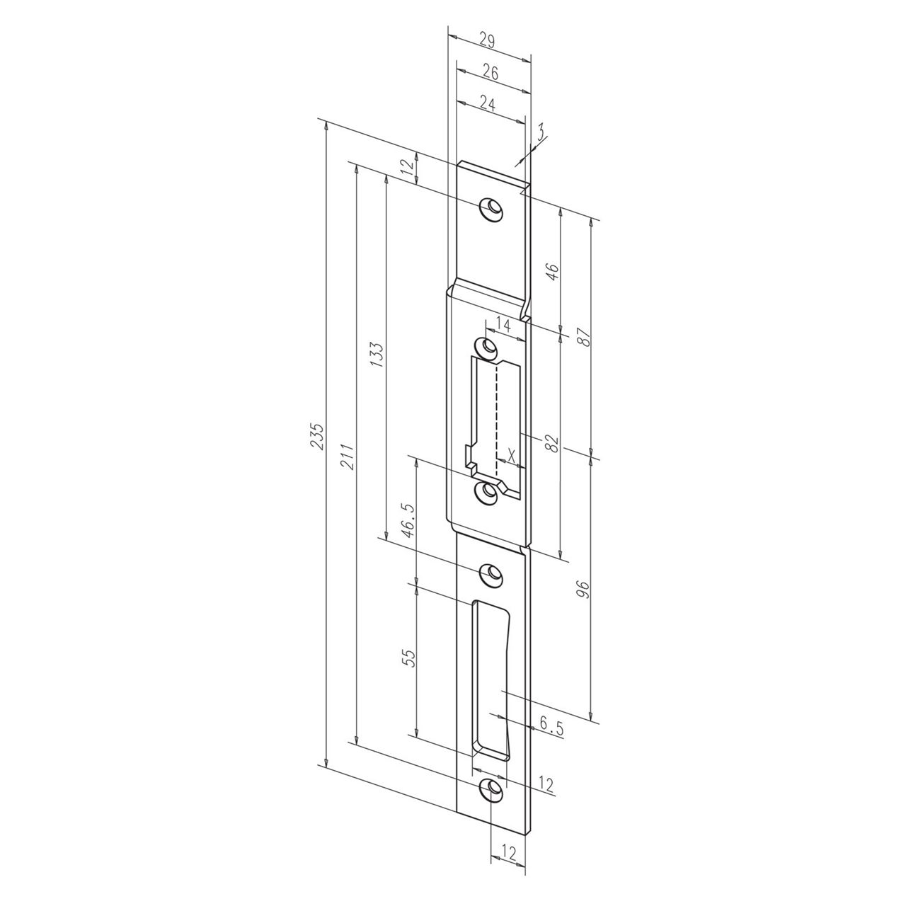 Image: Frontale 26B disegno con quote