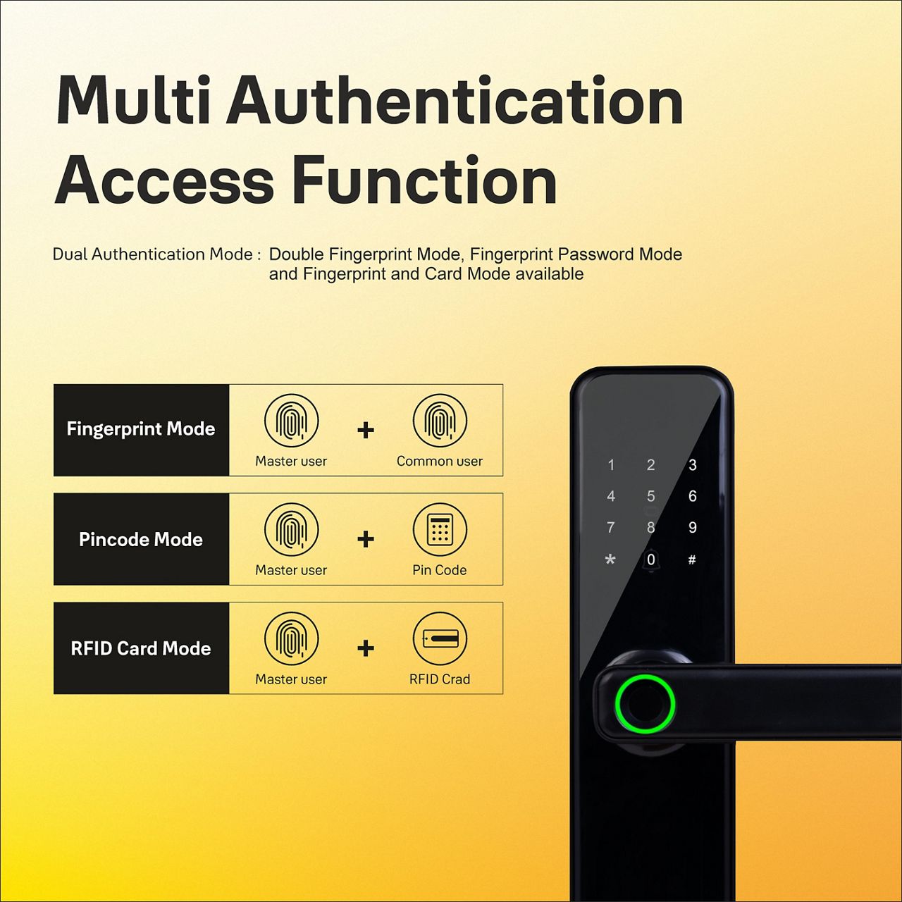 The Yale YDME50 NxT smart lock is a smart and extremely convenient solutions for your home. You can have all the various access option to enter your home either via our new biometric fingerprint scan, personalized PIN code.
