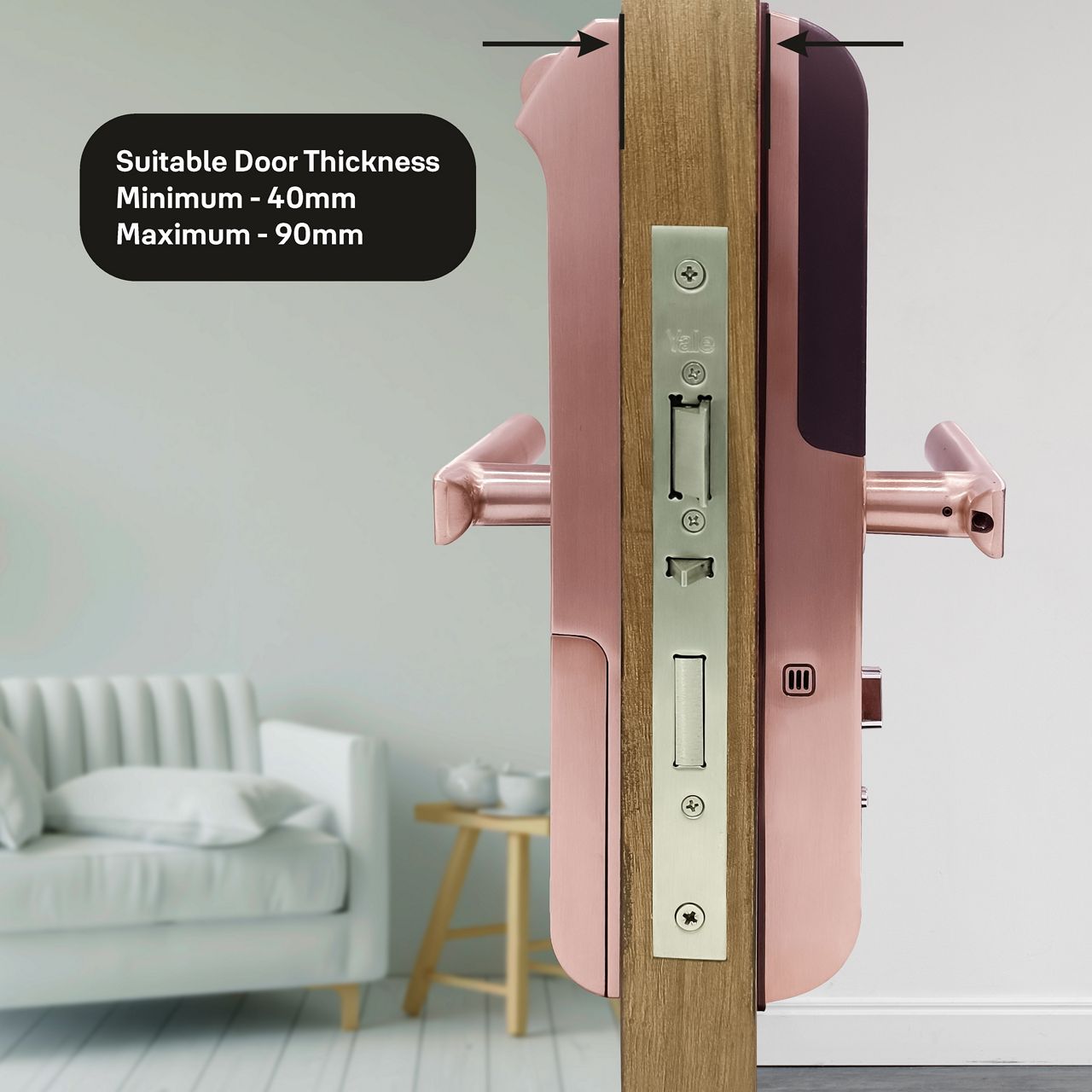 Image: YDM7116A comes in three elegant colours – Matt Black, Champagne Gold and Red Bronze along with an advanced fingerprint scanner as well as a keypad. 