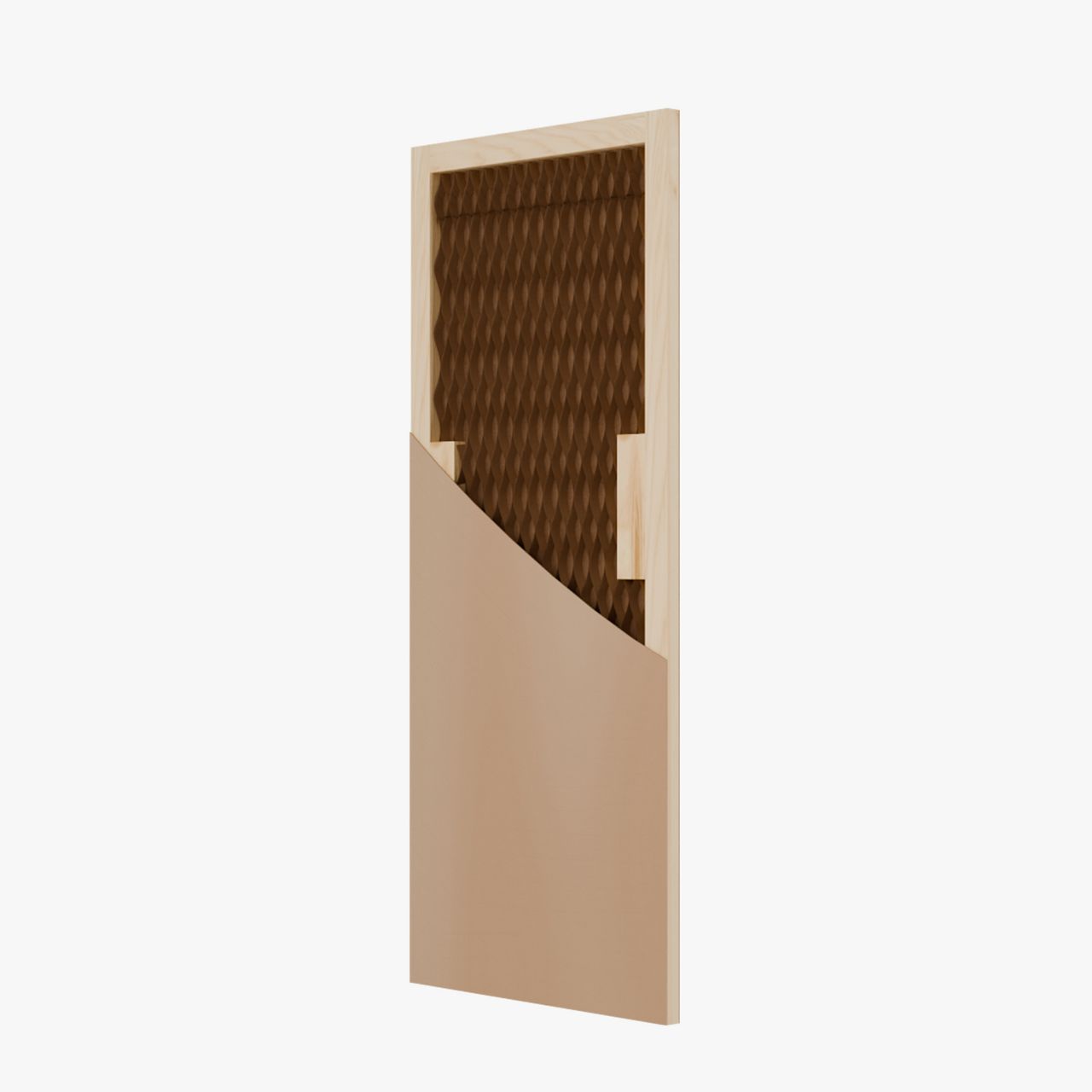 A semi solid flush panel door with a 35mm internal frame