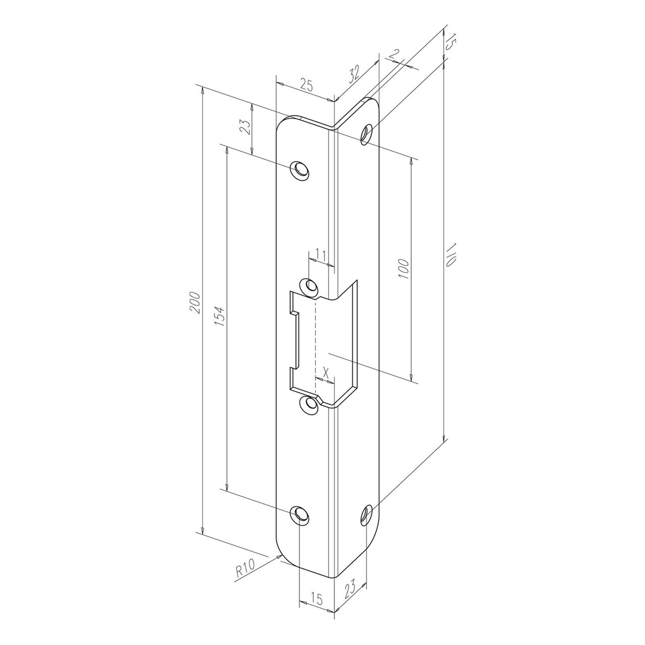 Image: Frontale 389 disegno con quote