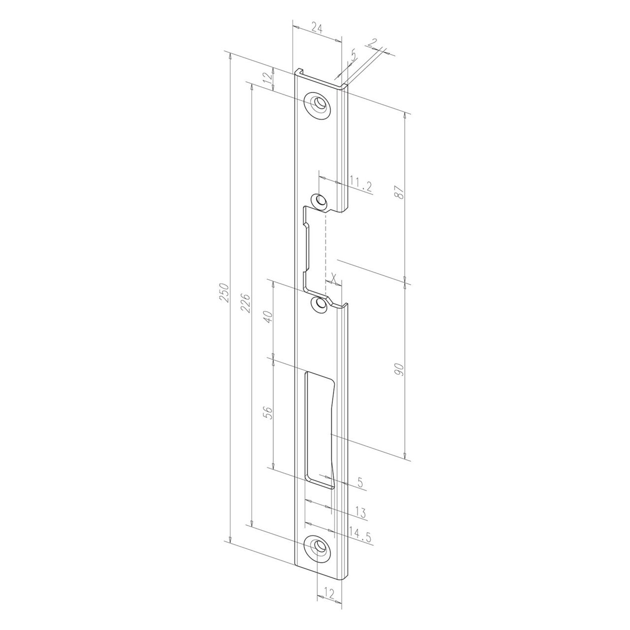 Image: Frontale 391 disegno con quote