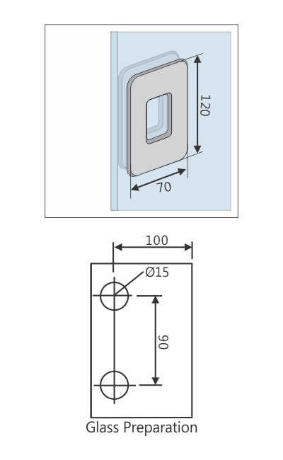 Image: Enox Glass Sliding Door Handle EHSL-001 – satin stainless steel handle for 10 mm glass