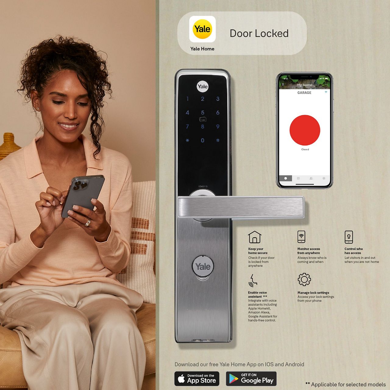 Image: It’s natural for a home to have multiple guests coming together under the same roof. Hence, the YDM3115A smart lock lets you enter home without needing to remember PIN codes simply because you can use RFID key tags for easy door access. 