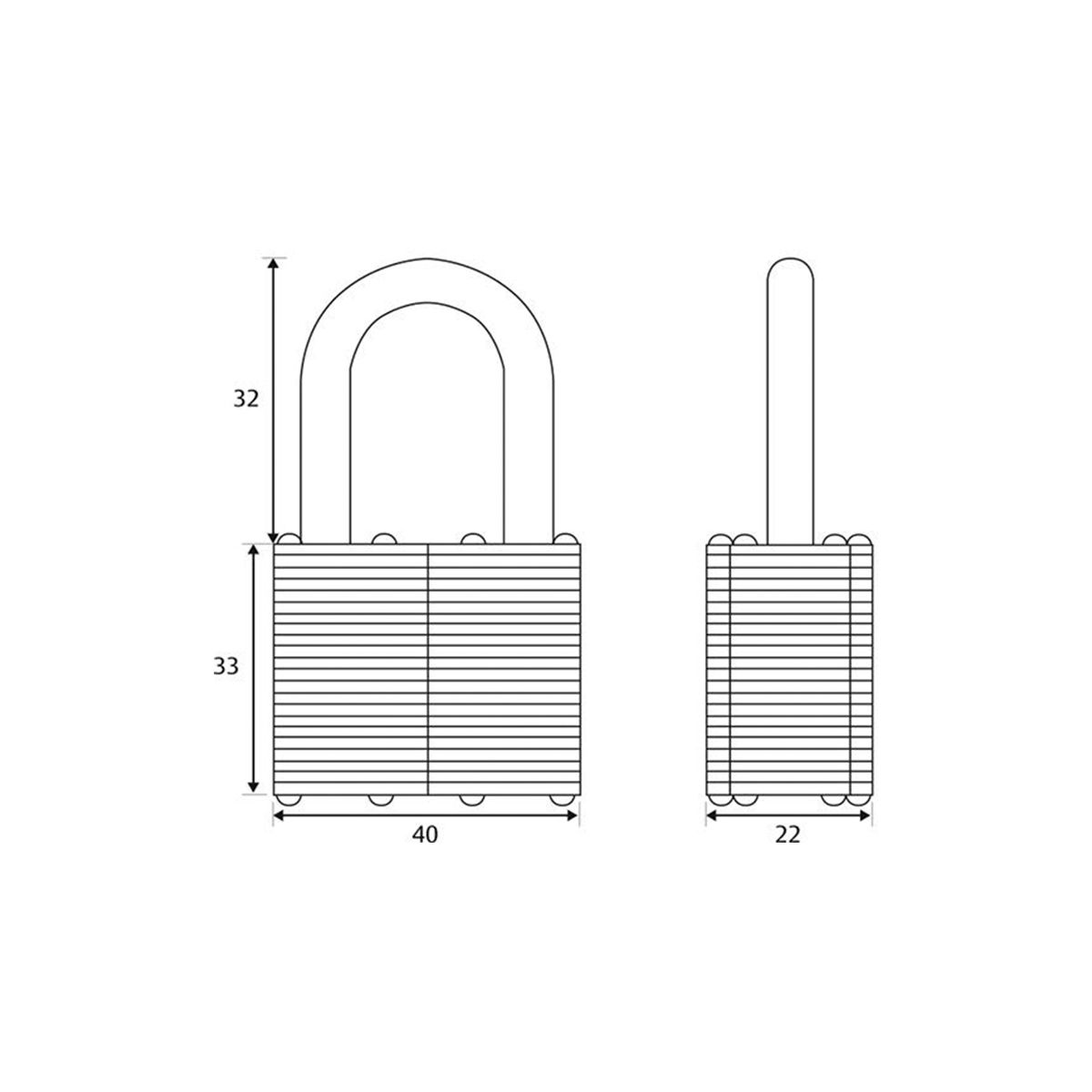 40mm Laminated Steel Padlock