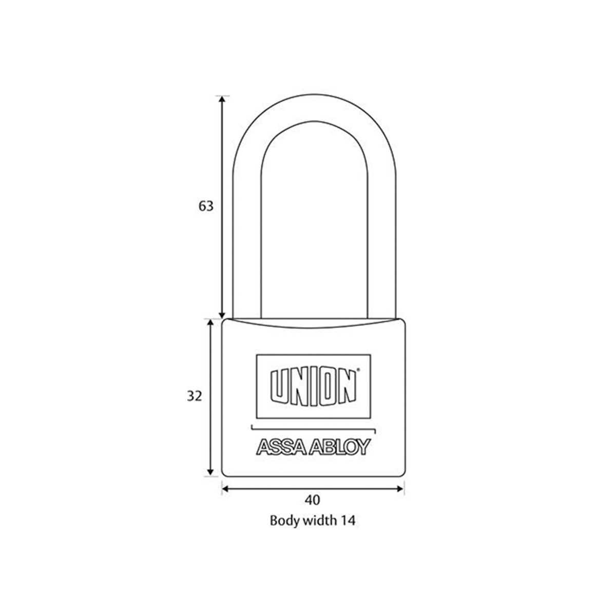 Image: 40mm Padlock Hardened Steel Long Shackle
