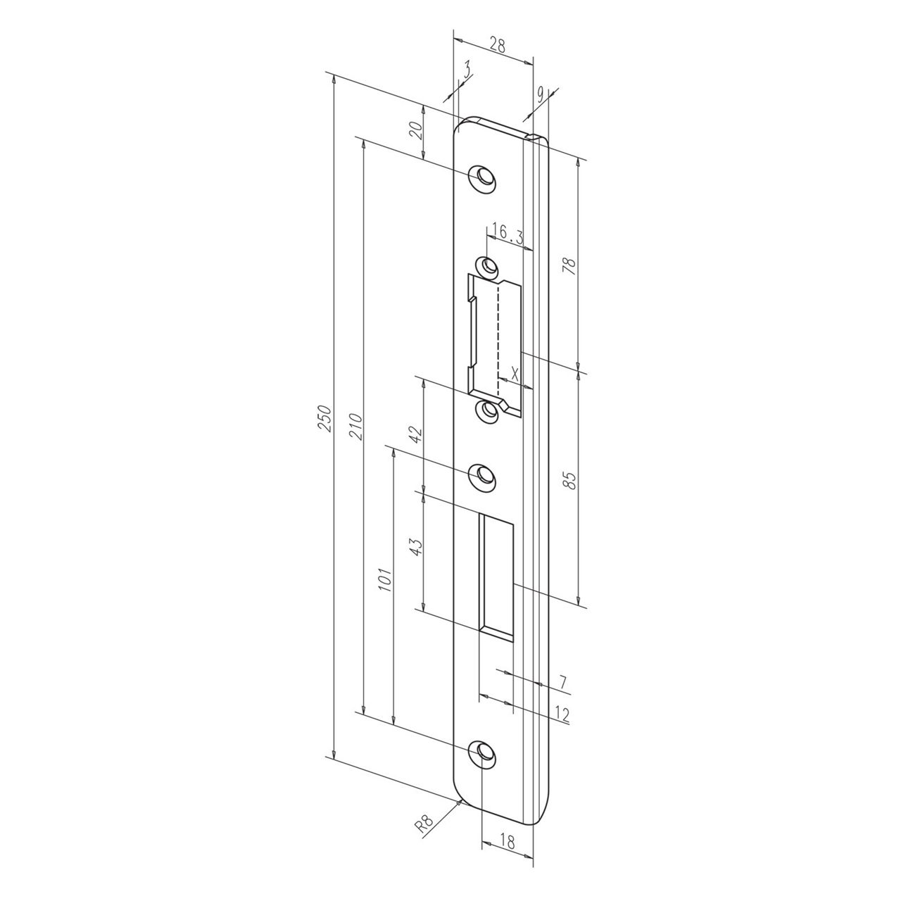 Image: Frontale 42B disegno con quote