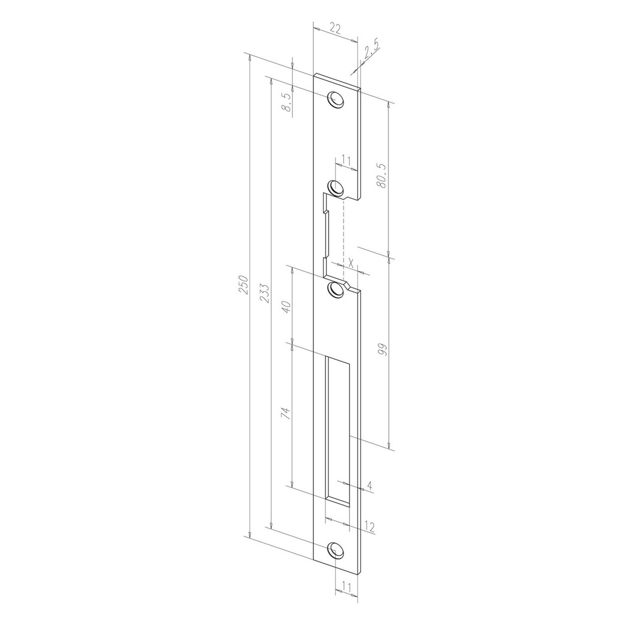 Image: Frontale 434 disegno con quote