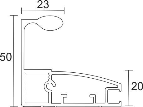 Image: Enox Aluminium Frame Profile EAPS-067 – aluminium frame profile in ALU / SS finish