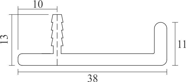 Image: Enox Aluminium Edge Profile EAPS-126 with handle in ALU/SS finish