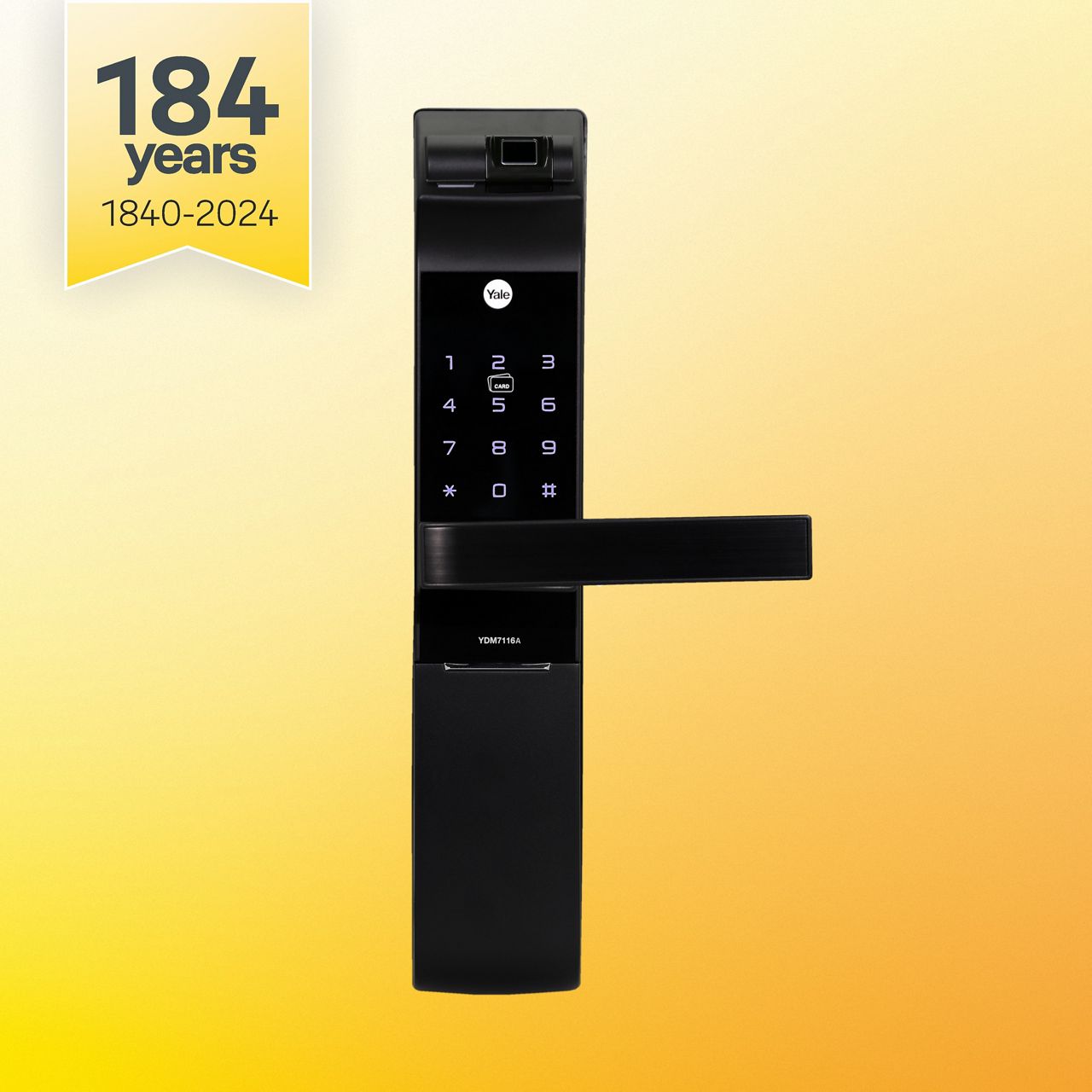 Image: YDM7116A comes in three elegant colours – Matt Black, Champagne Gold and Red Bronze along with an advanced fingerprint scanner as well as a keypad. 