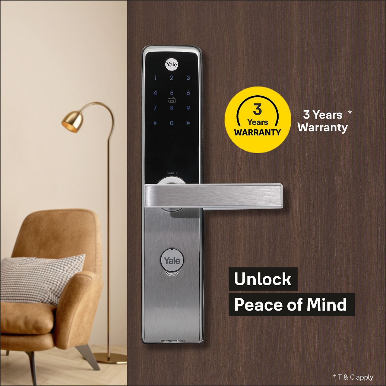 Image: It’s natural for a home to have multiple guests coming together under the same roof. Hence, the YDM3115A smart lock lets you enter home without needing to remember PIN codes simply because you can use RFID key tags for easy door access. 