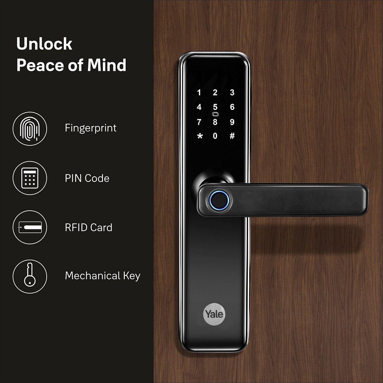 The Yale YDME50 NxT smart lock is a smart and extremely convenient solutions for your home. You can have all the various access option to enter your home either via our new biometric fingerprint scan, personalized PIN code.