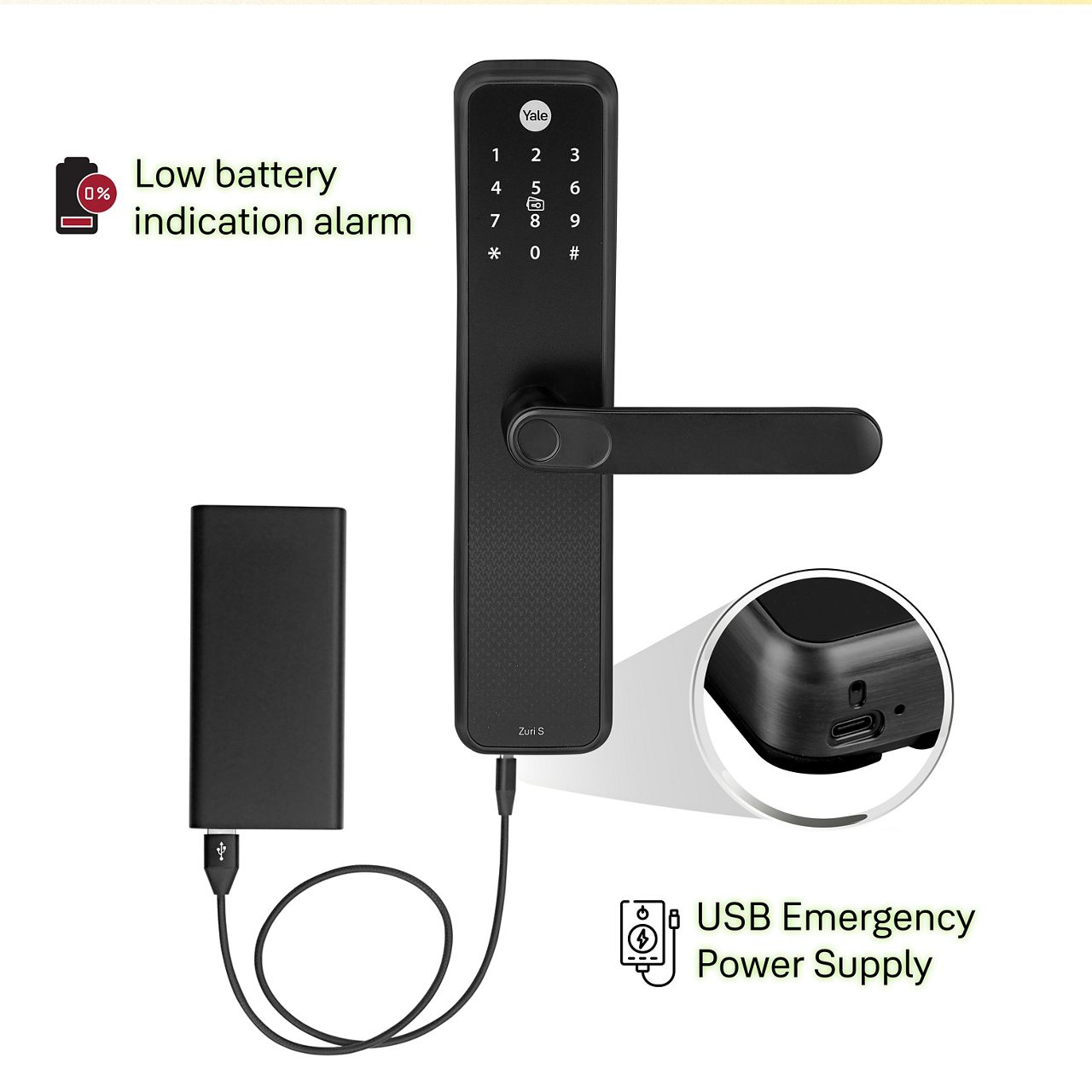 Designed for every home and every lifestyle, Zuri S offers multiple ways to unlock: Fingerprint, PIN code, RFID key tag, or a mechanical key override, so everyone in the family can use it their way.