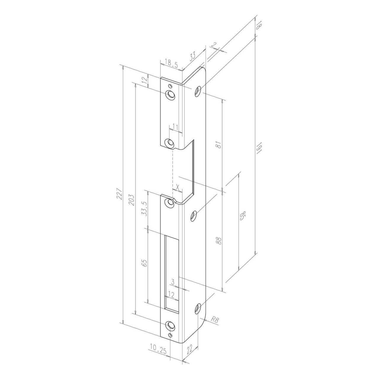 Image: Frontale 502 disegno con quote
