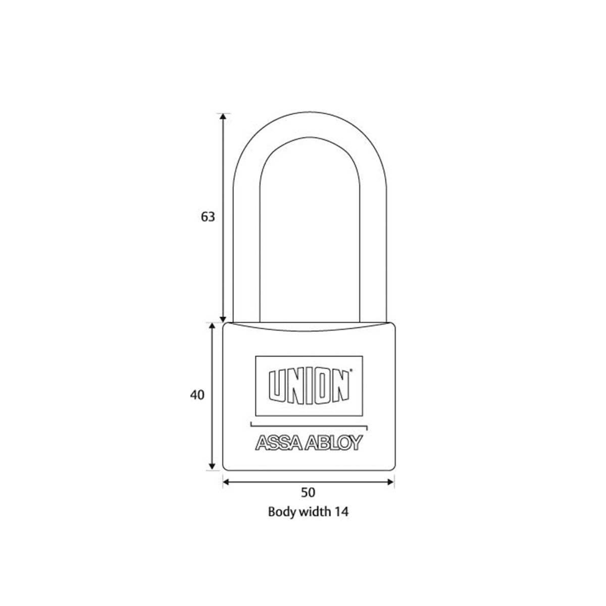 Image: 50mm Padlock Hardened Steel Long Shackle