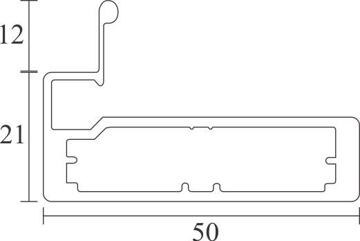 Image: Enox Aluminium Frame Profile EAPS-031 with handle – ALU / SS finish