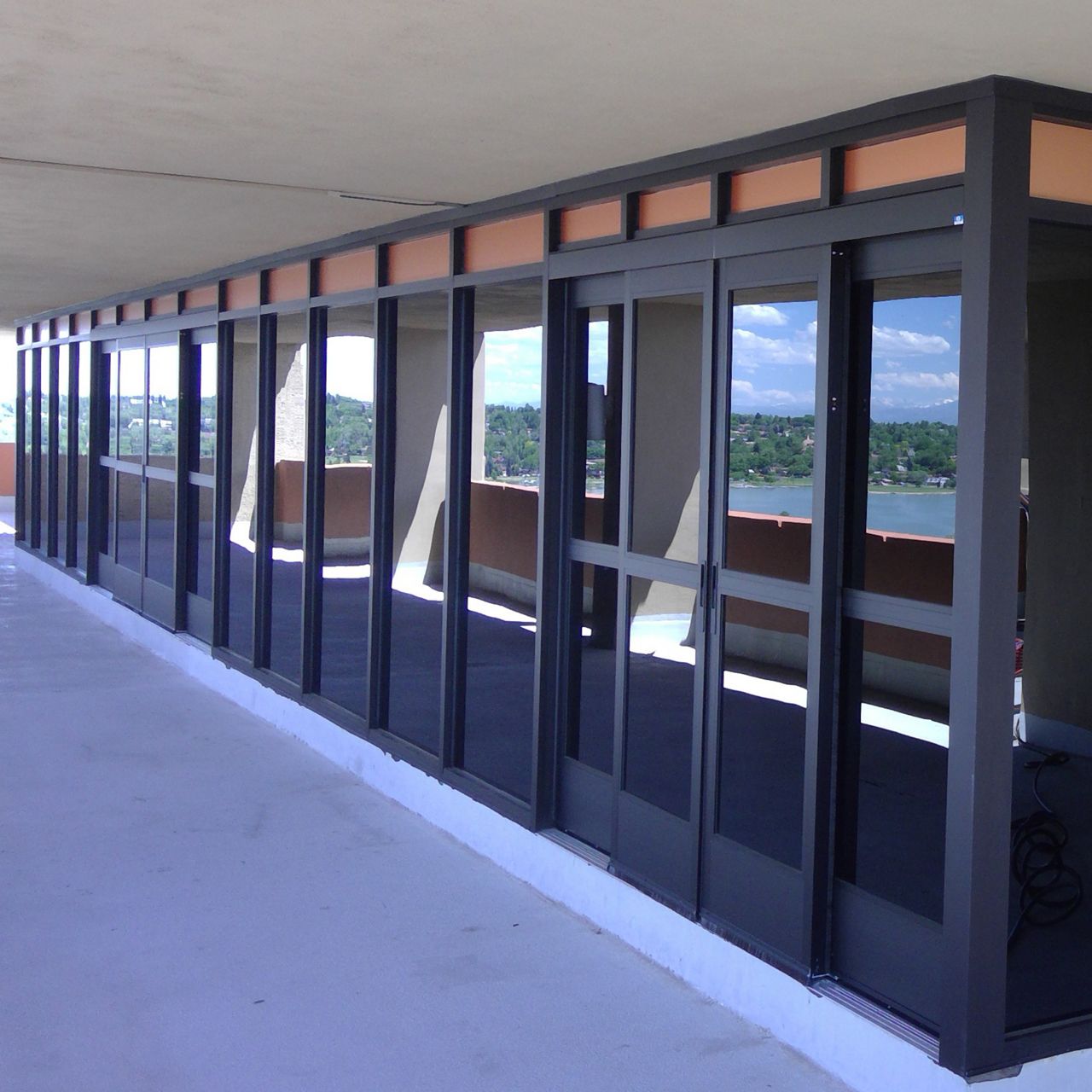 5900 manual sliding doors in use at a senior housing complex