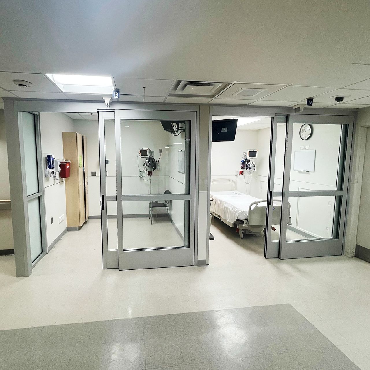 two single-slide ICU doors