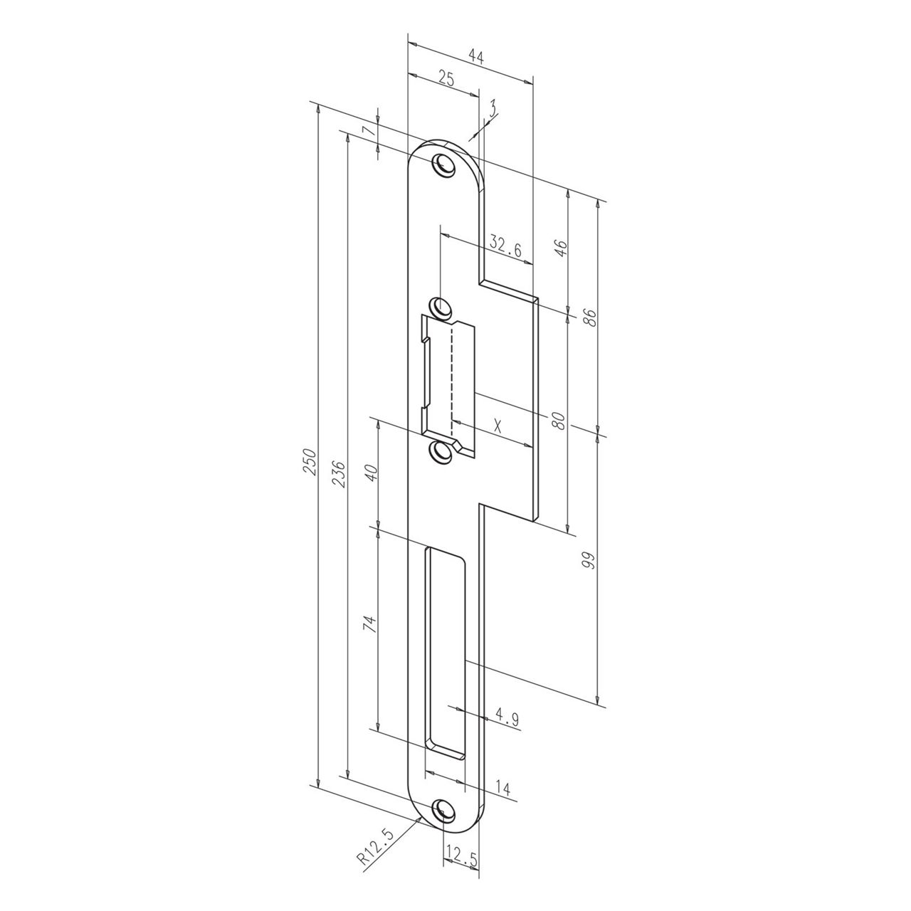 Frontale 59B disegno con quote