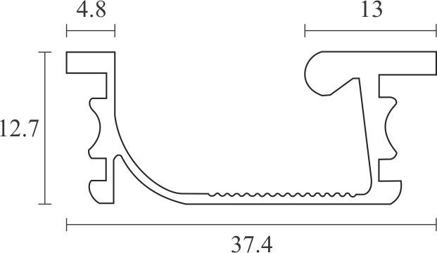 Image: Enox Aluminium Handle Profile EAPS-011 – ALU / SS finish