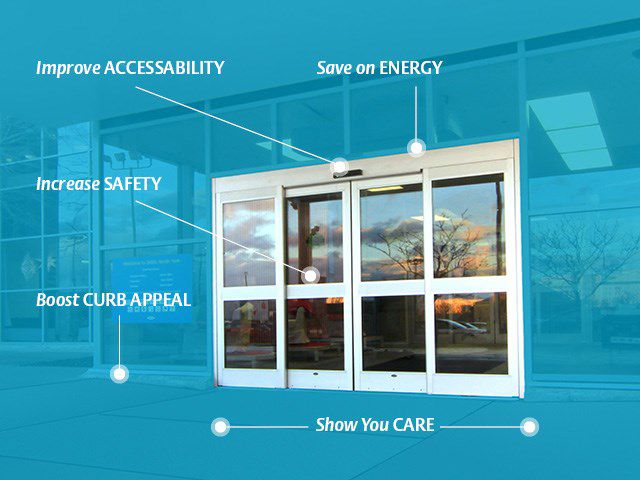 An automatic door takes a business exterior to the next level