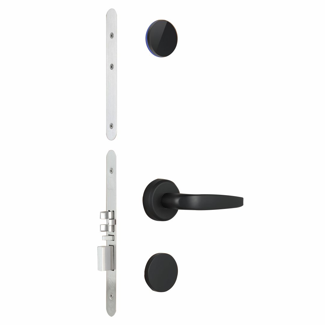 Image: Celestia data-on-card RFID lockset with SUS 304 handle and deadbolt by ASSA ABLOY