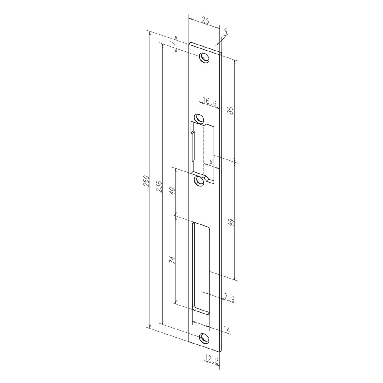 Frontale 60B disegno con quote