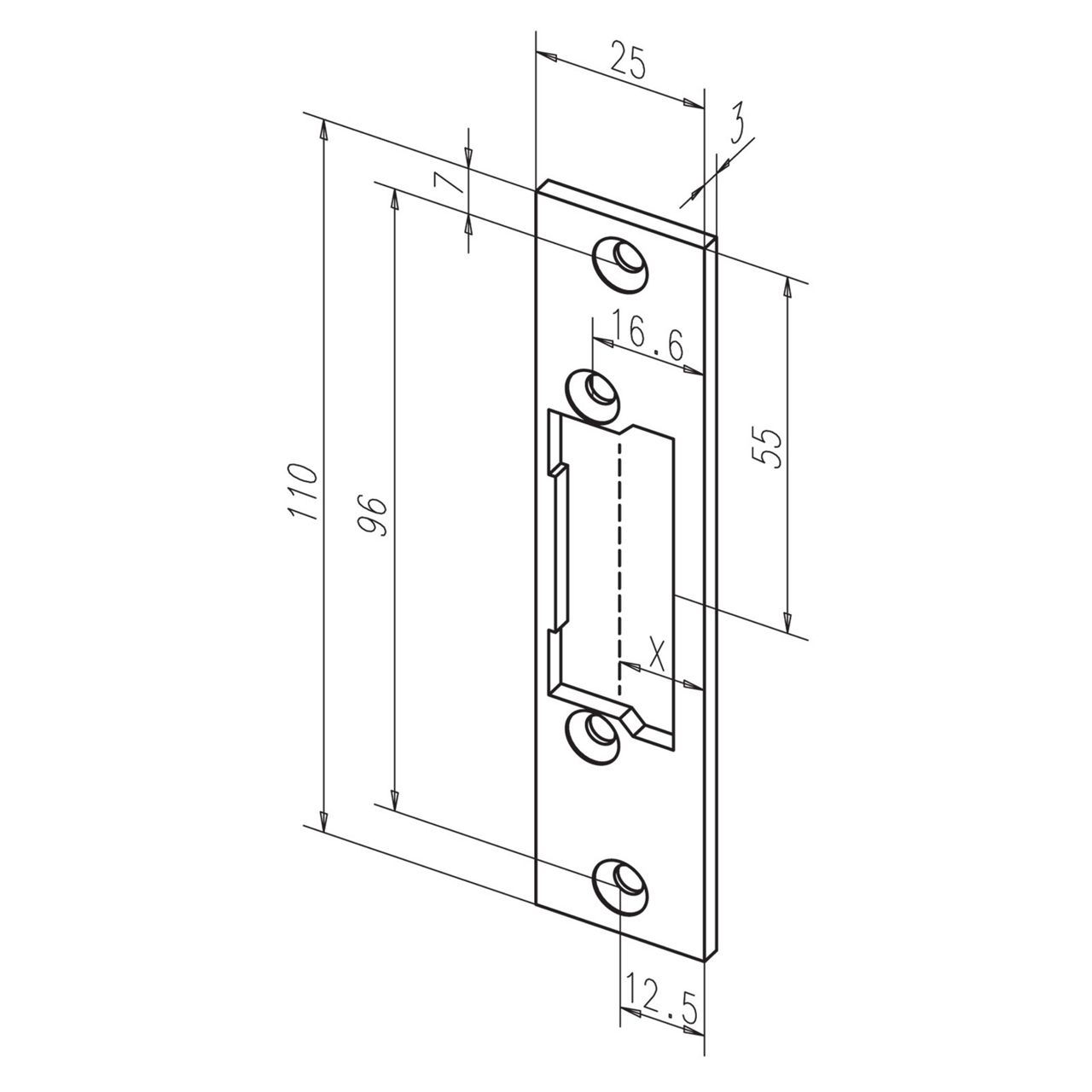 Frontale 61B disegno con quote