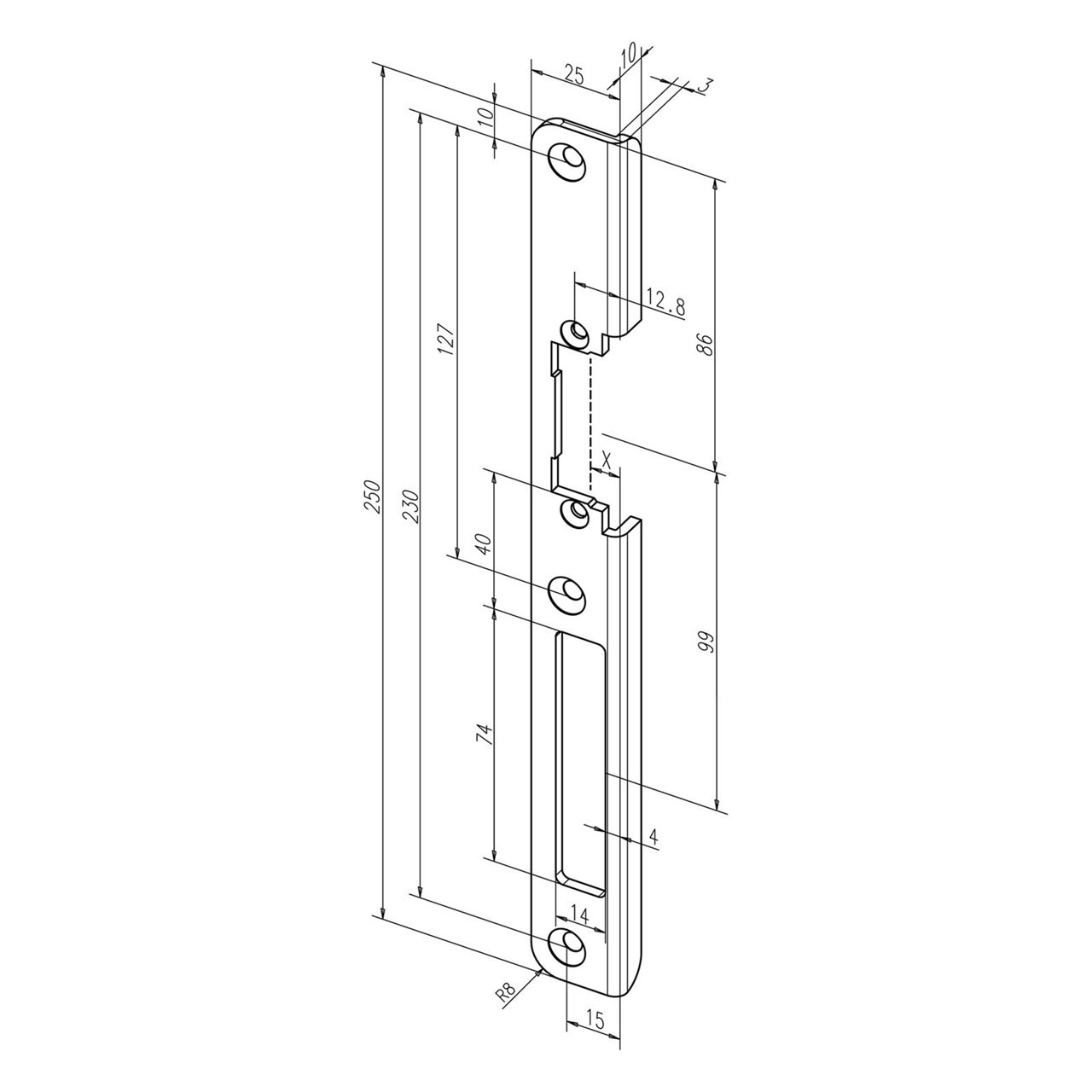 Image: Frontale 63B disegno con quote