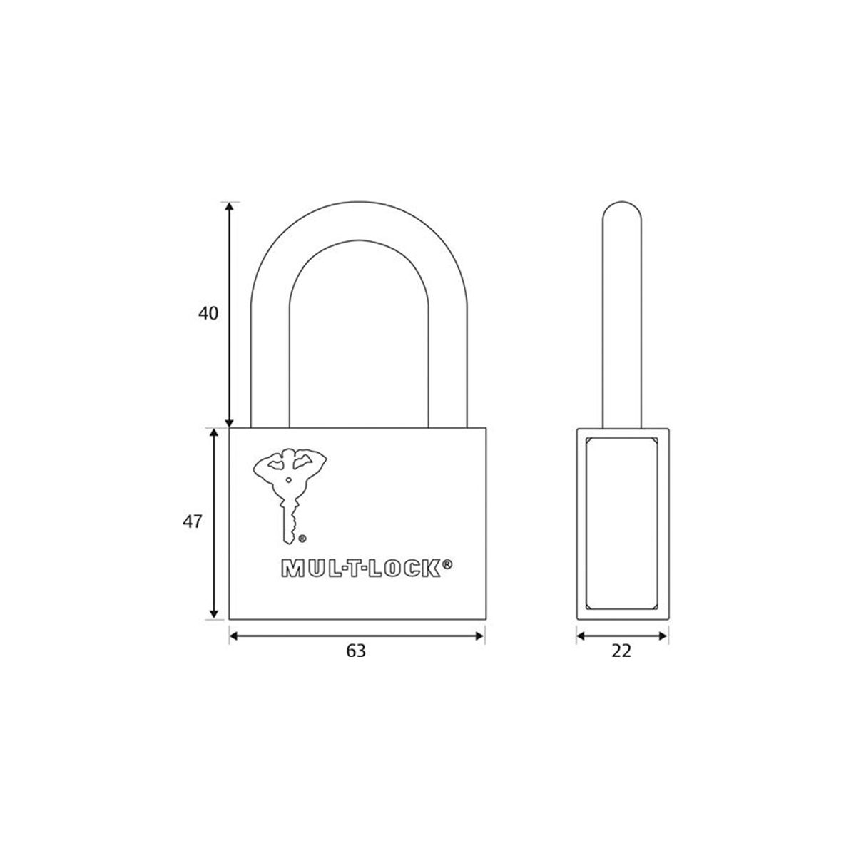 Image: 63mm Padlock with 10mm Hardened Steel Shackle