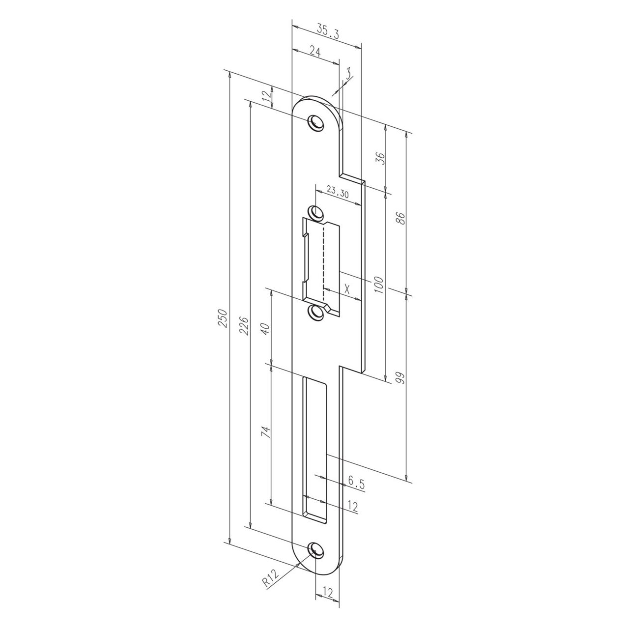Image: Frontale 66B disegno con quote