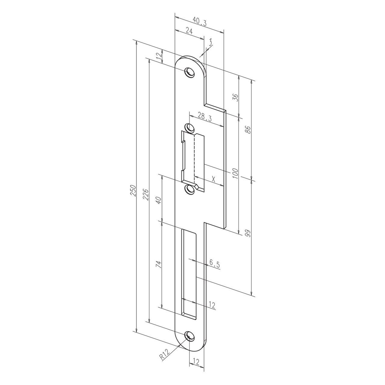 Image: Frontale 67B disegno con quote