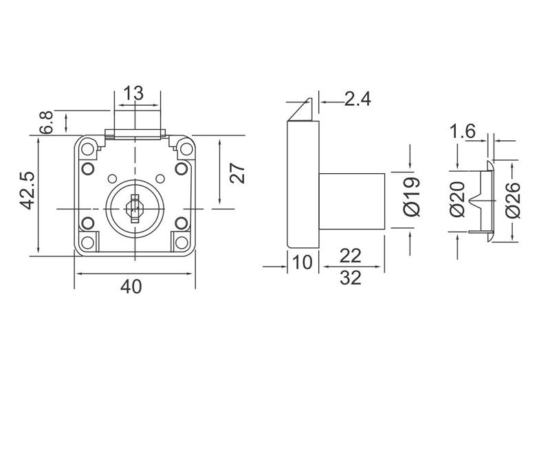 Image: 6b49c-enox-multipurpose-lock-cutout-eml-1003.jpg